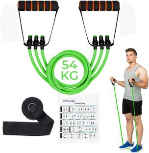 Strauss Triple Resistance Tube with Door Knob | Resistance Band | Exercise Band Resistance Tube