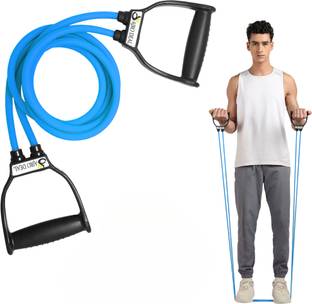 AJRO DEAL Double Resistance Toning Tube Exerciser D Handle Resistance Tube Resistance Tube