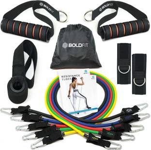 BOLDFIT Set For Men Women Gym Workout Equipment For Exercise Stretching Resistance Tube