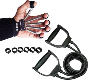 BoldFire Resistance Tube with Finger Exerciser Equipment Portable Gym Workout Equipment Resistance Tube