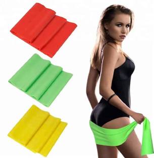 Khargadham Set of 3TheraBands for Physical Therapy, Stretching, Home Fitness, Yoga Resistance Tube
