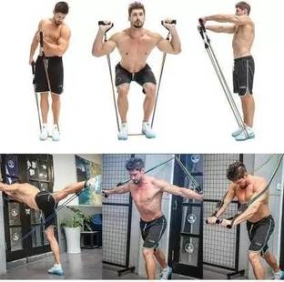 ALORNIS Home Gym Pull Rope 11PCS Resistance Bands Tube Resistance Band (Pack of 11) Resistance Tube