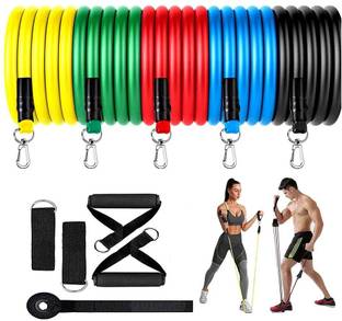 DHYANA ENTERPRISE Resistance Bands Set 11pcs, Resistance Band, Exercise Bands Fitness Workout Resistance Tube