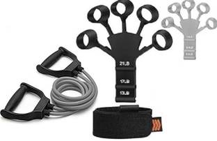 ShopiMoz Adjustable Workout Toning Tube with Finger Grip for Men-Women Workout/Gym & Home Resistance Tube