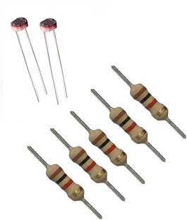 gobagee Combo of 5pcs 1K Ohms Carbon Film Resistor 5% & 2pcs LDR Sensor Photoresistor Fixed Resistor