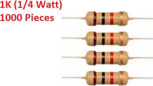 Technical hut 1000 Pieces 1K ohm Resistor - 1/4 Watt Fixed Resistor