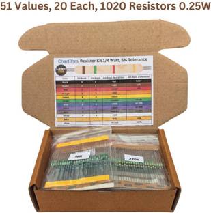 Charohm CH51V20P 51 Values 20 Each Resistor Kit (1020 Resistors)) Fixed Resistor