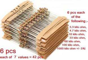 Amaze Trade 42 pcs combo of 7 values resistorbuyoriginalonlyfromamazetrade Fixed Resistor