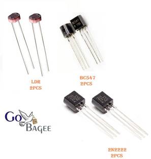 gobagee Combo of BC547,2N2222 Transistors & LDR Sensor 2 Each Fixed Resistor