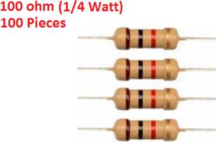 Technical hut 100 Pieces 100 ohm Resistor - 1/4 Watt Fixed Resistor