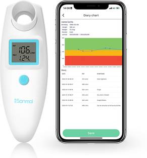 B-Arm Sonmol Peak Flow Meter | PEF & FEV1 Pulmonary Health monitoring Digital Spirometer with Bluetooth Respiratory Exerciser