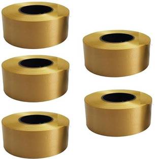 Vartanu Satin Ribbon Roll Set (1 inch) golden color Gold Satin Ribbon