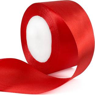 IMPRINT Red Ribbon for Gift Wrapping, 10 Meters 2 Inch Wide Satin Ribbon for Bow Making, Red Satin Ribbon