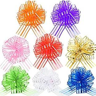Just Flowers 2Inch Organza Pink Pull Bow Ribbon 10 Pc Multicolor Sheer Ribbon
