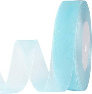 IMPRINT Shimmer Organza Ribbon,Garland,Bowknot,Wedding,Gift Wrapping,HairCraft lake Blue Sheer Ribbon