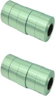 Kuber Selection 10 Pcs Green 1 Inch Premium Plastic Ribbon 10Mtr Each Green PP (Polypropylene) Ribbon