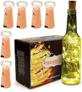 TIED RIBBONS 20 LEDs 2 m Gold Steady Bottle Rice Lights