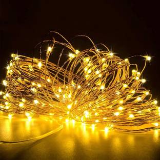 Desidiya 100 LEDs 9.98 m Yellow Steady String Rice Lights