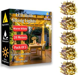 FIZZYTECH 60 LEDs 20 m Yellow Steady String Rice Lights