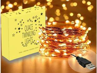 QUACE 20 LEDs 2.03 m Yellow Steady String Rice Lights