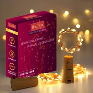 Desidiya 20 LEDs 2.2 m Gold Steady Strip Rice Lights