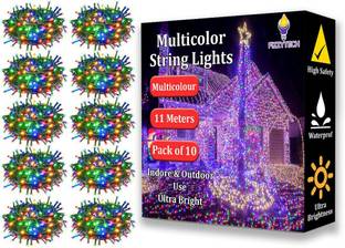 FIZZYTECH 40 LEDs 11 m Multicolor Steady String Rice Lights