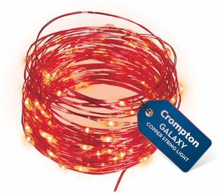 Crompton 100 LEDs 10 m Red Steady String Rice Lights