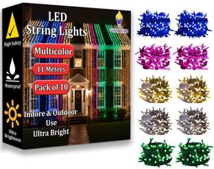 FIZZYTECH 40 LEDs 11 m Multicolor Steady String Rice Lights