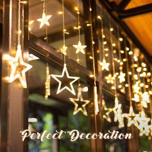 Vespa ™12 Stars 138 LED Christmas Star Lights,Curtain String Lights Plug In for Room Candle