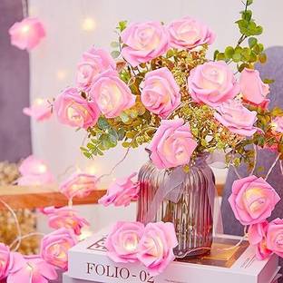 Refulgix 14 LEDs 3 m Pink Steady Flower Rice Lights
