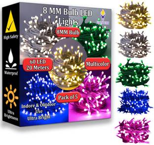 FIZZYTECH 60 LEDs 20 m Multicolor Steady String Rice Lights