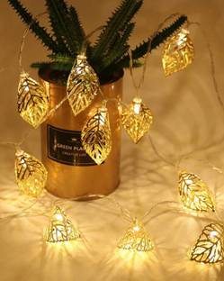 Homesake 14 LEDs 5 m Gold Steady Leaf Rice Lights