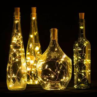 Satguru Sales 20 LEDs 0.25 m Gold Steady Bottle Rice Lights