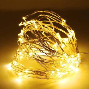 Home Delight 50 LEDs 5 m Yellow Steady String Rice Lights