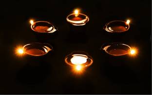 Sensi Led Diyas E-Diya, Warm Orange Ambient Lights, Battery Operated for Home Décor Plastic (Pack of 6) Table Diya Set