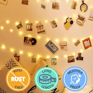 MANSAA 30 LEDs 3 m Yellow Steady String Rice Lights