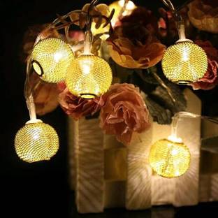 Vespa ™String Lights Golden Ball Lights 14 LED for Bedroom Garden Christmas Light Candle