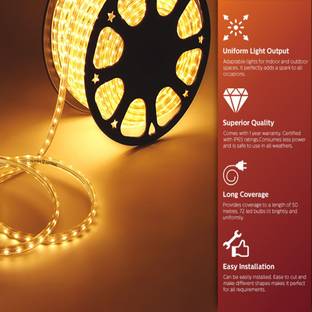 Eware 2400 LEDs 10.01 m Gold Steady Strip Rice Lights