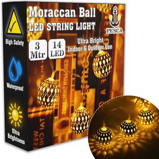 PESCA 14 LEDs 3 m Yellow Steady Ball Rice Lights