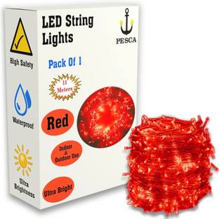PESCA 40 LEDs 11 m Red Steady String Rice Lights