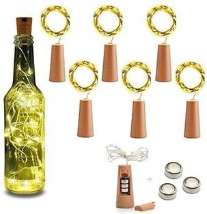 gifts for love 20 LEDs 2 m Gold Steady Bottle Rice Lights