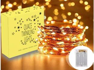 QUACE 30 LEDs 3 m Yellow Steady Water Drop Rice Lights