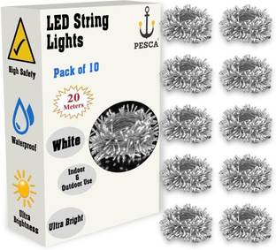 PESCA 60 LEDs 19.99 m White Steady String Rice Lights