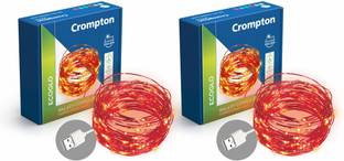 Crompton 100 LEDs 10 m Red Steady String Rice Lights