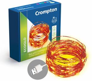 Crompton 100 LEDs 10 m Yellow Steady String Rice Lights