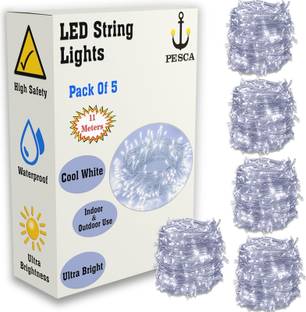 PESCA 40 LEDs 11 m White Steady String Rice Lights