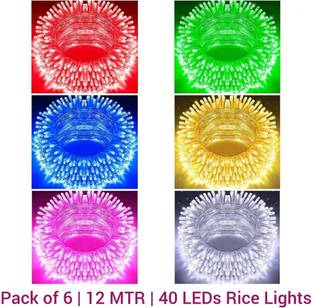 Illuminator 22 LEDs 10 m Red, Green, Blue, Yellow, Pink, White Steady Bulb Rice Lights