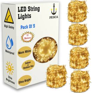 PESCA 40 LEDs 11 m Yellow Steady String Rice Lights