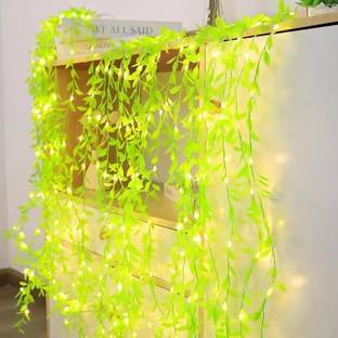 Artificial Grass Curtain LED String Light, 100 LEDs, 8 Modes, Remote Control 100 LEDs 3 m Yellow Flickering, Steady String Rice Lights