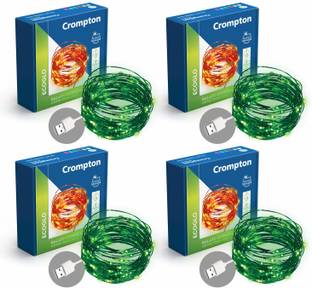 Crompton 100 LEDs 10 m Green Steady String Rice Lights